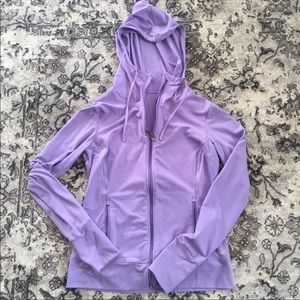 ALO YOGA LILAC PURPLE FULL ZIP JACKET